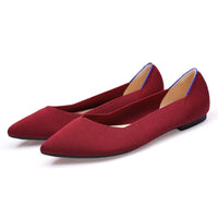 Women's Spring Pointy Toe Stretch Knitted Ballet Loafer Flats