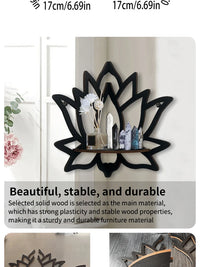Wooden Lotus Hollow Decorative Rack Aromatherapy Organiser Essential Oil Candle Holder Wall Mounted Shelf Corner Shelf - Buy online at  Vibe In Cart.