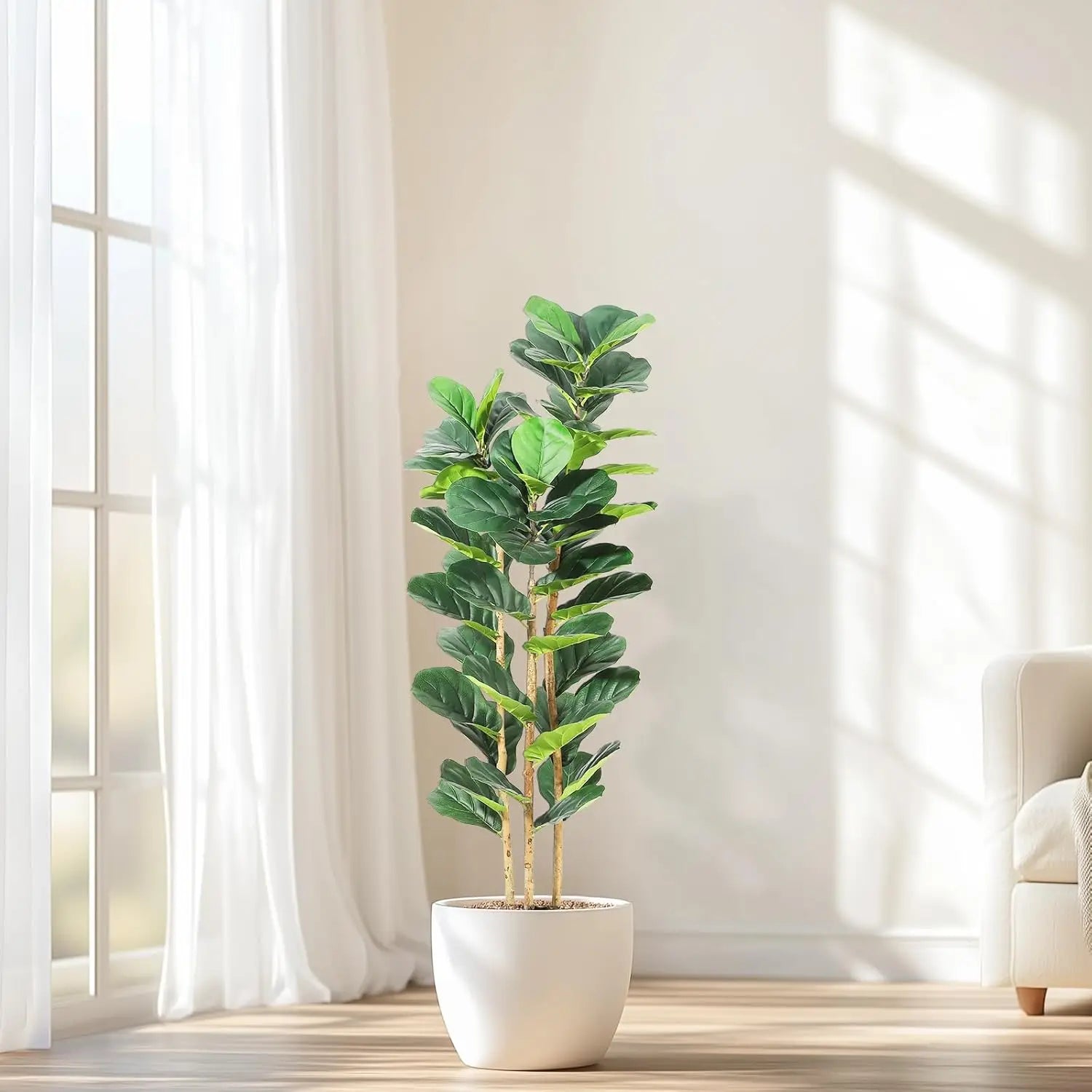 5/6/7 FT Artificial Fiddle Leaf Fig Tree with Pot Faux Trees with Artificial Plants Fiddle Leaves Greenery Fake Tree for Home - Buy online at  Vibe In Cart.