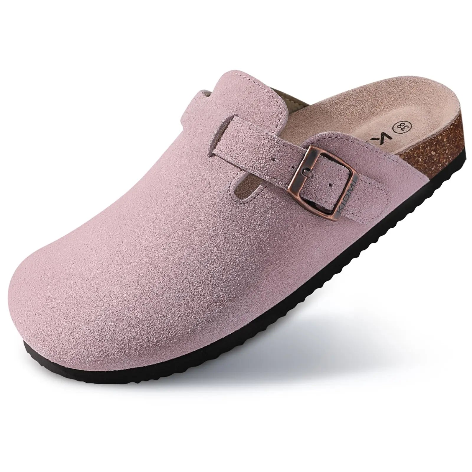 Unisex Suede Leather Outdoor Mules Slippers With Arch Support