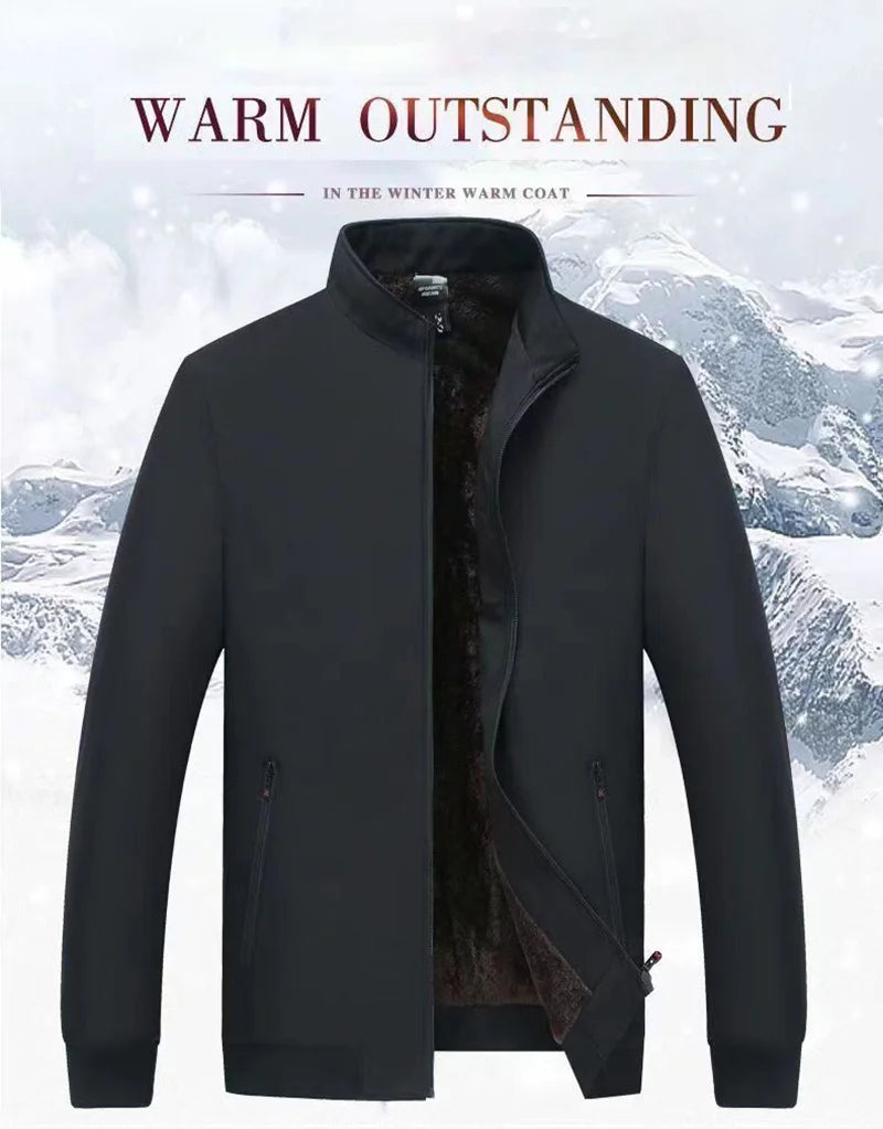 New Men's Winter Jacket Casual Fleece Lining Coats Windproof Casual Business Jackets Thick Warm Outdoor walking Outerwear Male - Buy online at  Vibe In Cart.