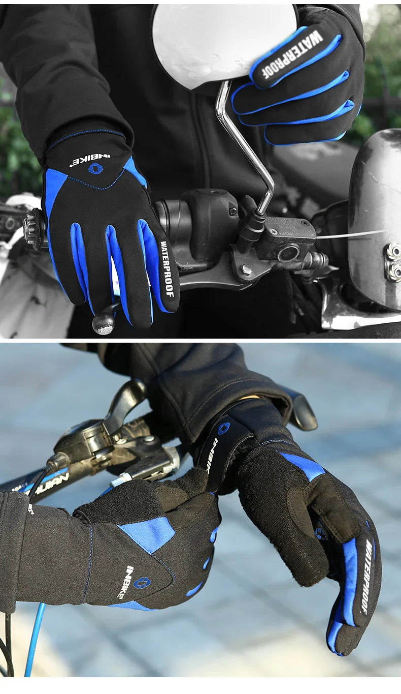 Winter Cycling Gloves For Men And Women Warm Fleece Waterproof Touchscreen