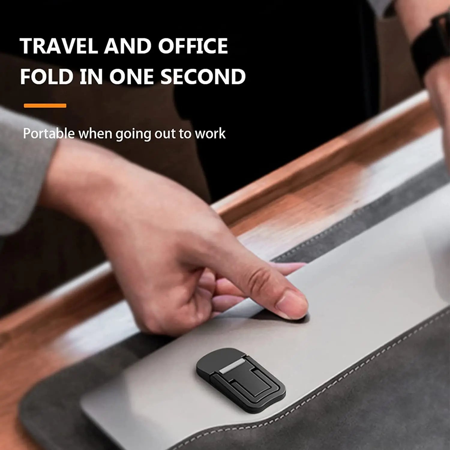 Adjustable Folding Mini Portable Laptop Stand in Black and Silver