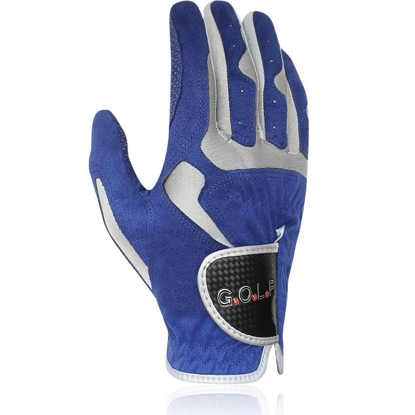 Golf Glove for Men and Women, Left or Right Hand, Blue and White Fabric, 1 Piece