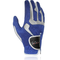 Golf Glove for Men and Women, Left or Right Hand, Blue and White Fabric, 1 Piece