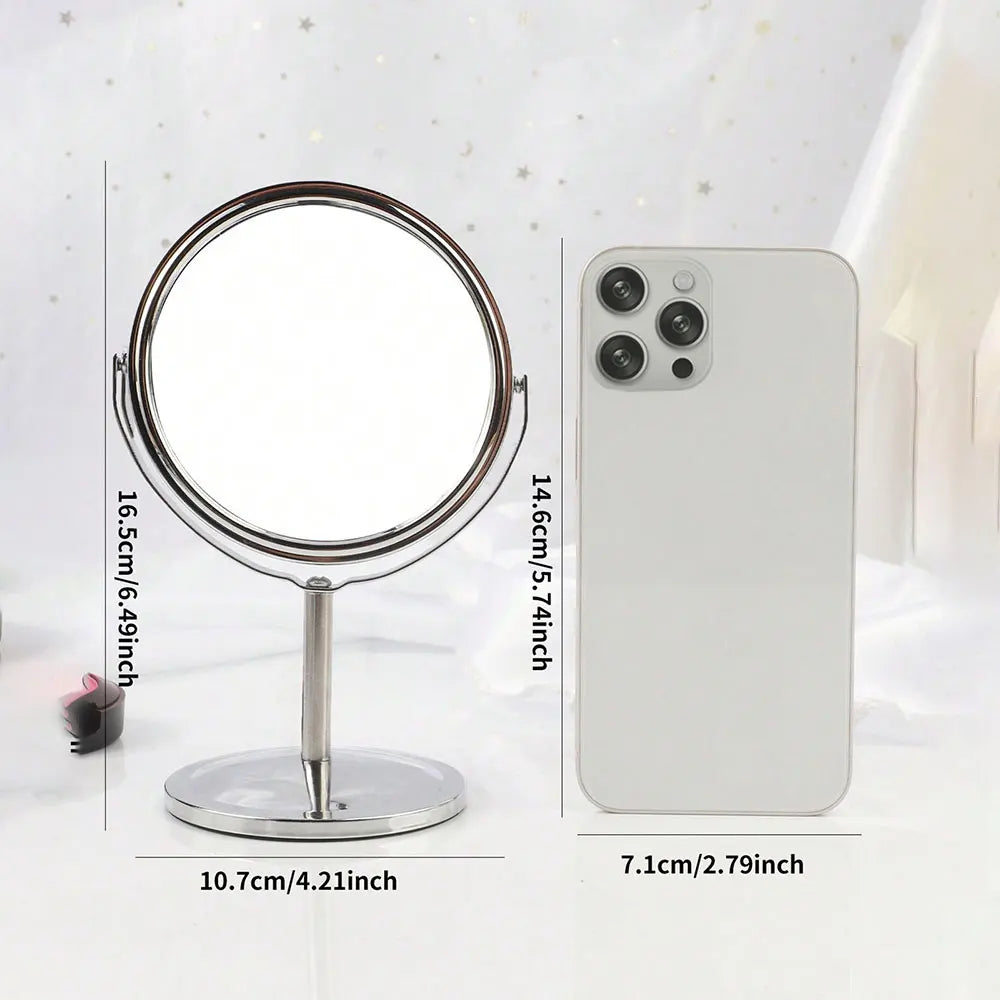 3/4/5in Double-Side Makeup Mirror With 2X Magnification Clear Reflection And Easy To Carry Desktop Vanity Mirror With Stand - Buy online at  Vibe In Cart.