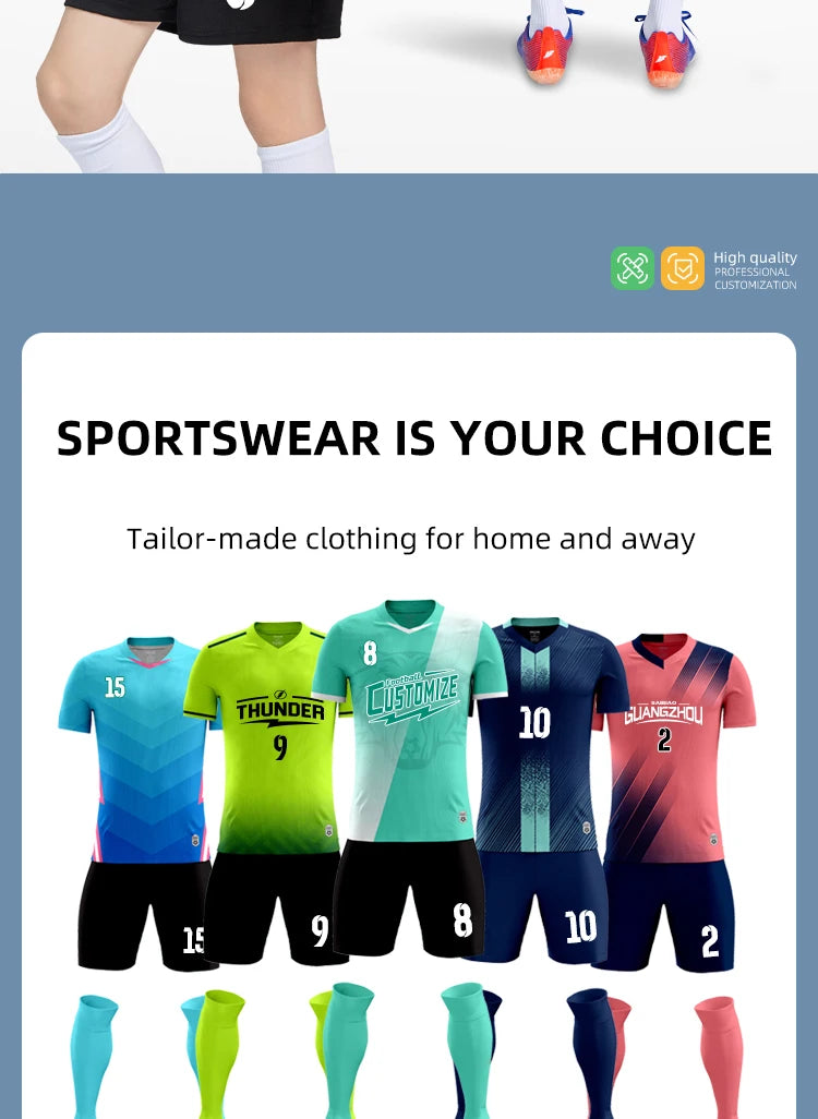 Football Jerseys Soccer Uniforms Adult and Kids Futsal Sportswear Kits Training Tracksuits Athlete Training Clothing customized - Buy online at  Vibe In Cart.