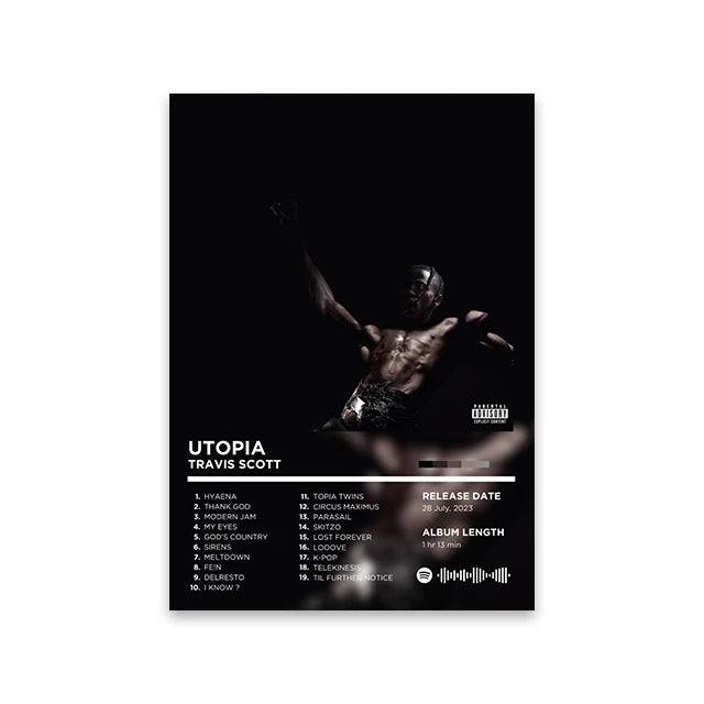 Unframed Retro Rapper Album Cover Canvas Wall Art Print