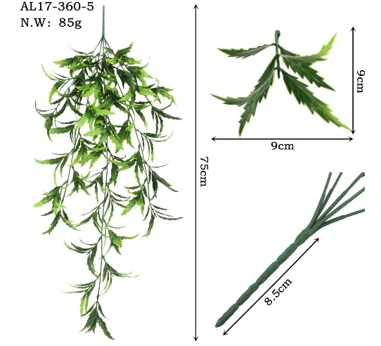 80cm Persian fern Leaves Vines Home Room Decor Hanging Artificial Plant Plastic Leaf Grass Wedding Party Wall Balcony Decoration - Buy online at  Vibe In Cart.