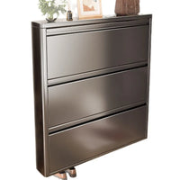 Slim Steel Shoe Cabinet Ultra Thin Shoe Storage Rack Shoe Organizer Entryway Hallway Narrow Space Saving Flip Door Storage Rack - Buy online at  Vibe In Cart.