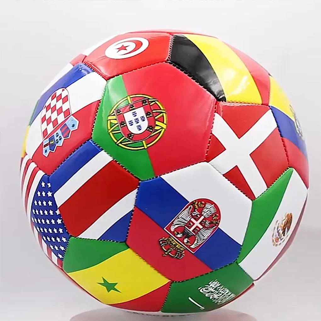 Flag Printed Soccer Ball Official Size 5 Soccer Match Ball Outdoor Match Game Football Pvc 2.7Thickened Team Training Footy Ball - Buy online at  Vibe In Cart.