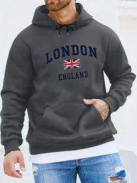 Men's autumn and winter casual and fashionable loose hooded sweatshirt, printed long-sleeved warm pullover - Buy online at  Vibe In Cart.