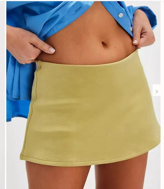 Women's Mini Skorts Casual Stylish Simple Solid Low Rise Short Skirt for All Seasons - Buy online at  Vibe In Cart.