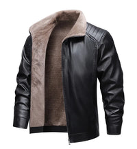 Autumn Winter Men Leather Jacket Vintage Thicken Fleece Turn Down Collar Male Coat Long Sleeve Business Casual Male Outerwear - Buy online at  Vibe In Cart.