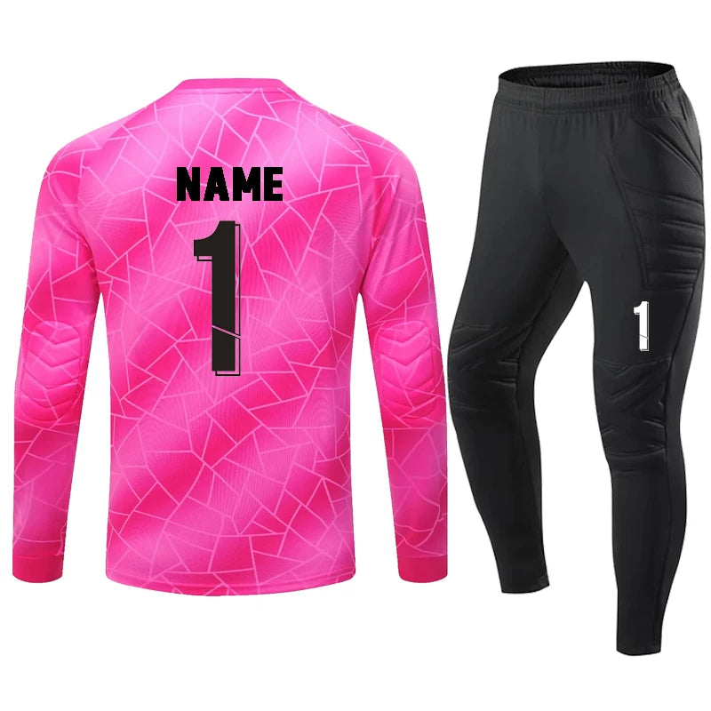 Men Kid 2023 Soccer Goalkeeper Uniform Protective Sponge Long Sleeve Football Training Goalkeeper Top Soccer Jersey Pants Custom - Buy online at  Vibe In Cart.