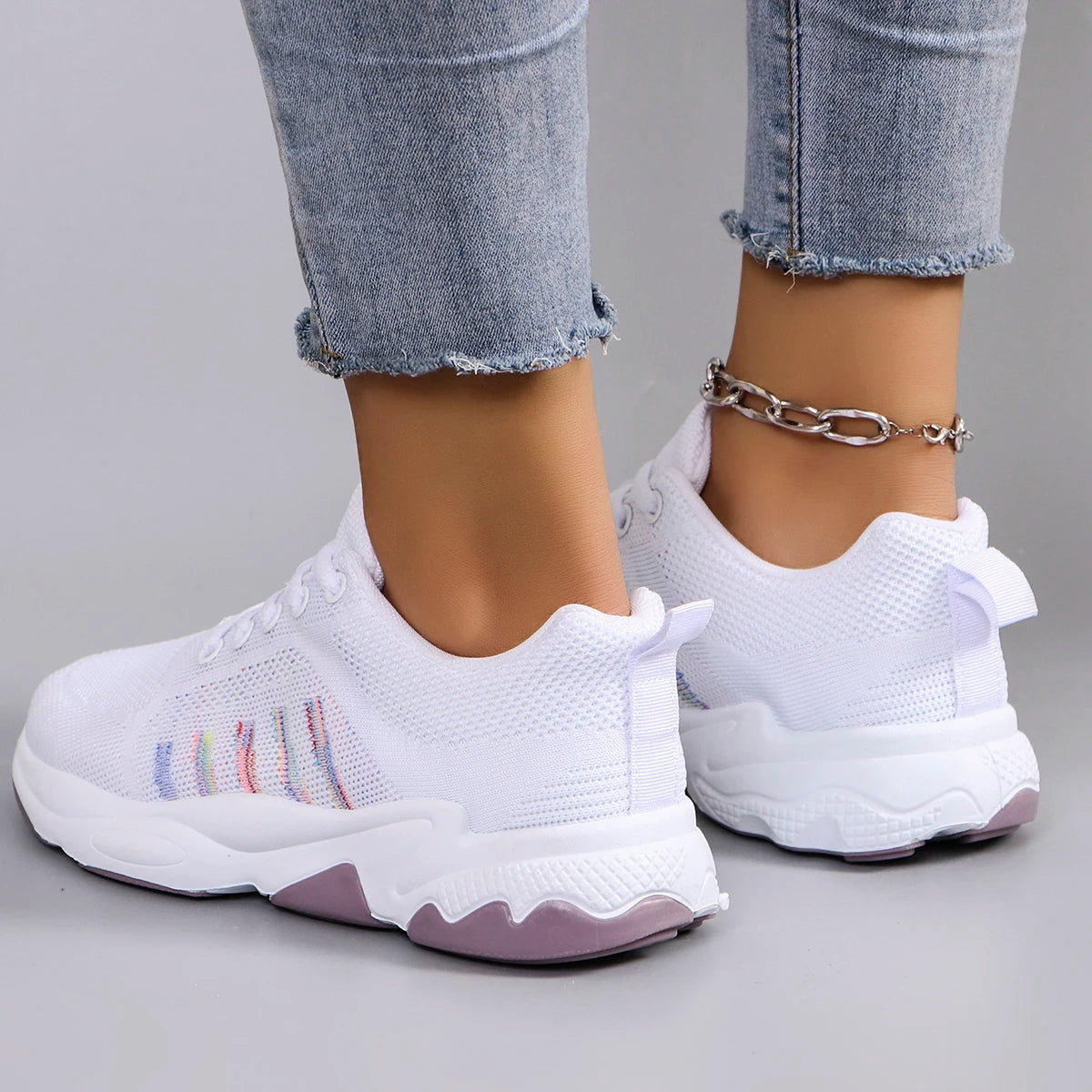 Spring new women's sports shoes, fashionable, breathable, lightweight, non-slip, wear-resistant, casual sports shoes, flat shoes - Buy online at  Vibe In Cart.