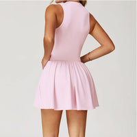 Tennis Skirt Sports Fitness Stand-up Collar Anti-light Golf Badminton Casual Fitness Workout Clothing Gym Yoga Suit for Women - Buy online at  Vibe In Cart.