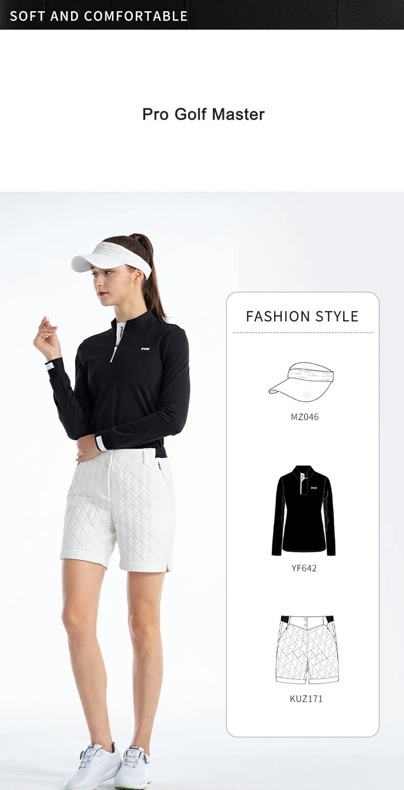 PGM Women Golf Short New Lady Clothing Autumn and Winter Warm Thicken Shorts High Waist Sports Trousers Windproof Girl Wear