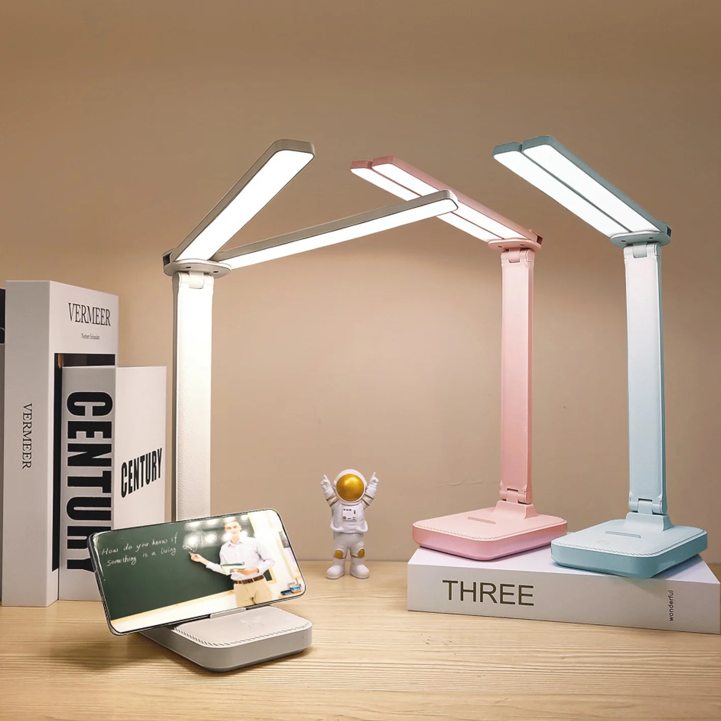 LED Desk Lamp 3 Levels Dimmable Touch Night Light USB Rechargeable Eye Protection Foldable Table Lamp For Bedroom Bedside Desk - Buy online at  Vibe In Cart.