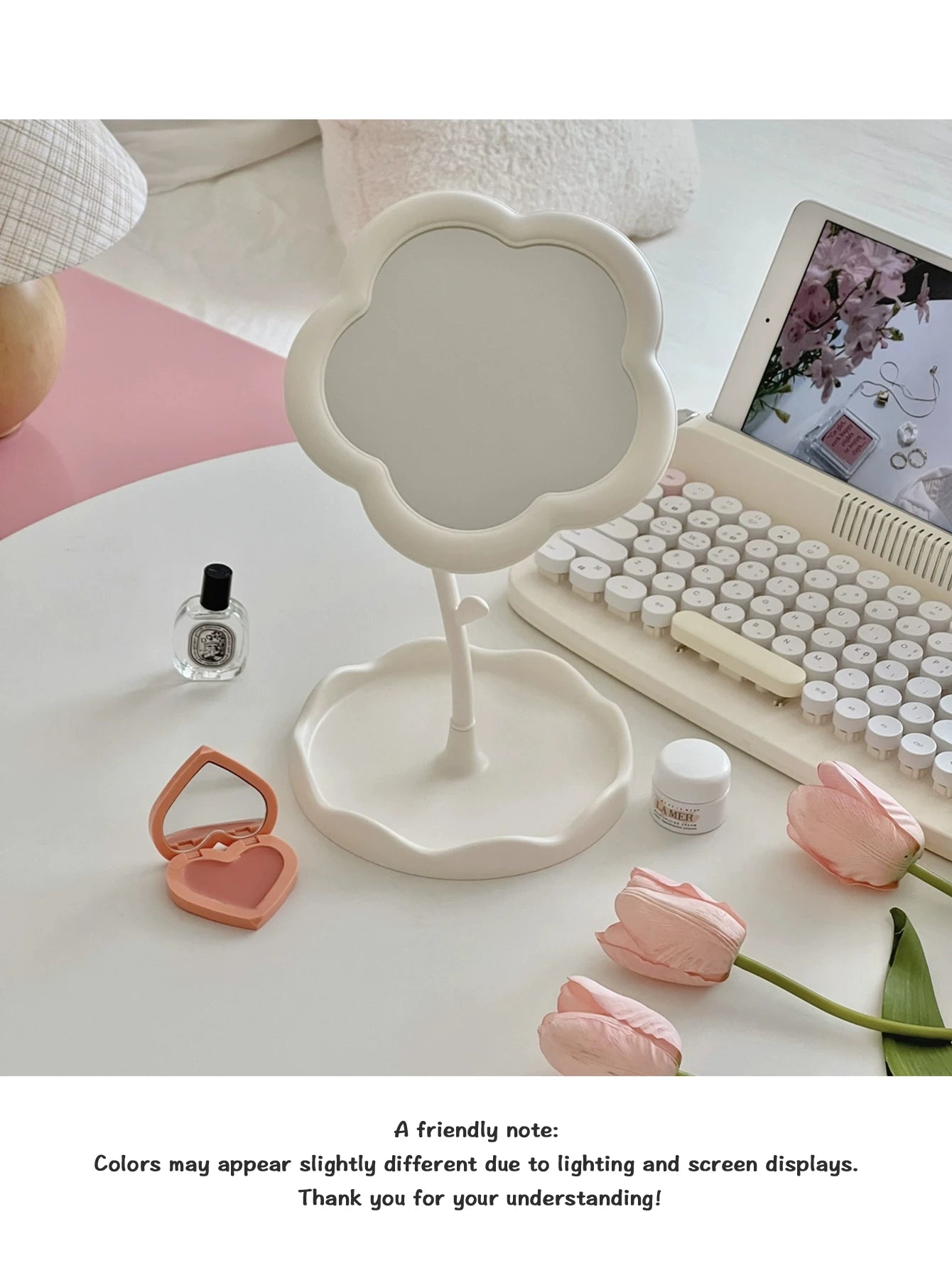 Cute Sunflower Rotatable Desktop Makeup Mirror Portable Cosmetic Vanity Mirror for Women Girls Dorm Room Gift - Buy online at  Vibe In Cart.