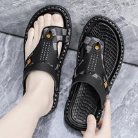 Men's high-quality beach shoes summer outdoor casual flip-flops sandals soft-sole non-slip comfort fashion dual-purpose slippers - Buy online at  Vibe In Cart.
