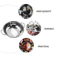 Pot Hot Shabu Divider Stainless Steel Cooking Cooker Induction Hotpot Divided Kitchen Cookware Flavor Pan Two Chinese Soup Dual - Buy online at  Vibe In Cart.