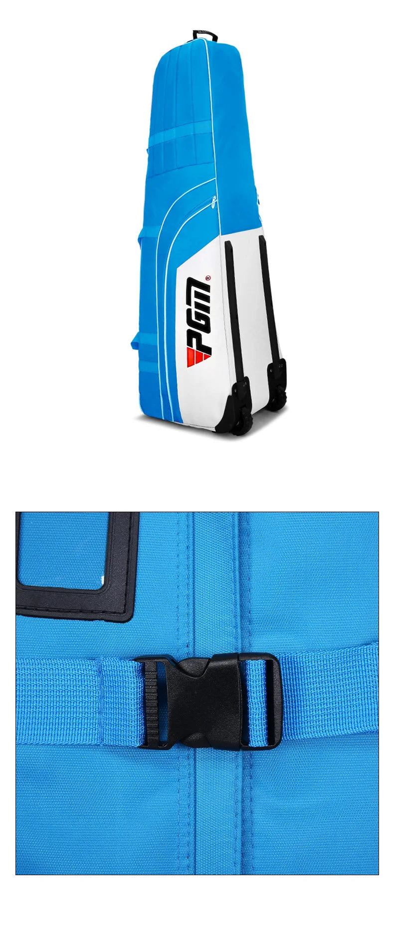 Foldable Nylon Golf Travel Bag with Wheel and Stand