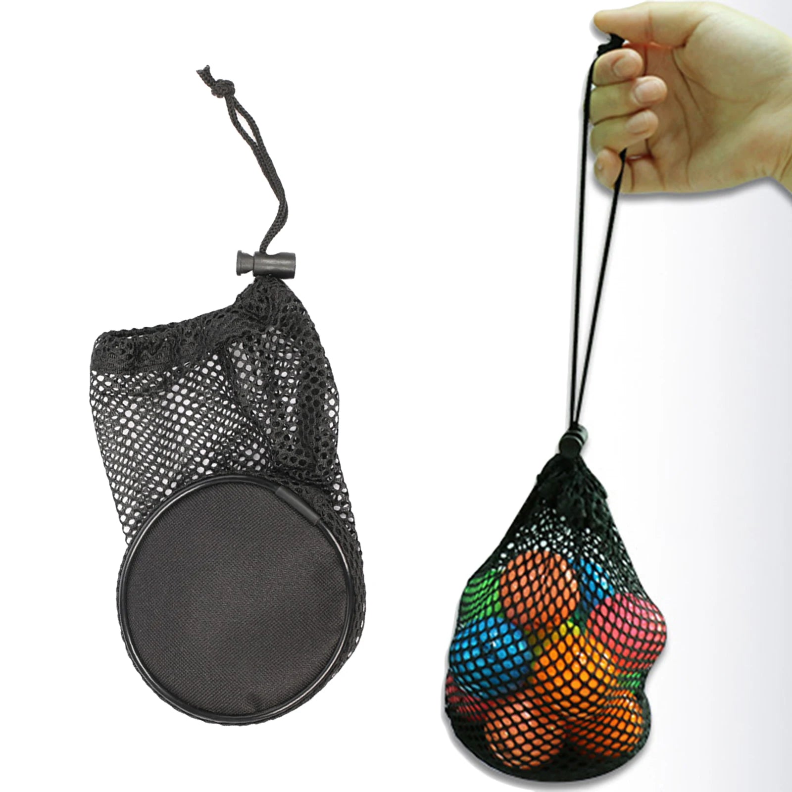 Mesh Storage Pouch for Golf and Tennis Balls with Hook