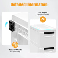 NEWEST White Storage Cabinet 20*40*84cm with Four Wheels and 5 Drawers Large Capacity for Storing Clothes, Towels, Toys - Buy online at  Vibe In Cart.