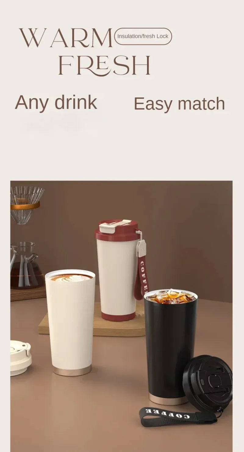 Large Capacity Ceramic Vacuum Flasks Reusable Double Wall Thermoses Stainless Steel Coffee Mug Insulated Cup Home Drinkware - Buy online at  Vibe In Cart.