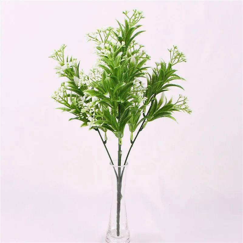 Artificial Plastic Fern Grass Plants for Home and Wedding Decor, Green