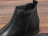 Men's Soft Leather Chelsea Ankle Boots with Zip, Sizes 7-13