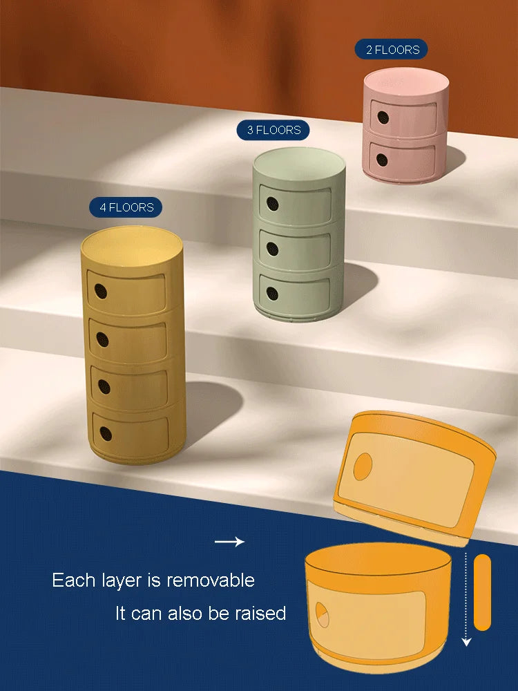 Round bedside table nordic plastic Bedside cabinet for bedroom small side end table nightstand Storage locker - Buy online at  Vibe In Cart.