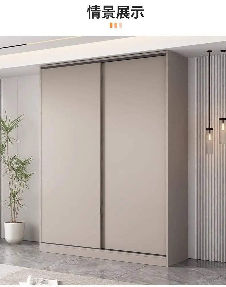 Solid Wood Sliding Door Wardrobe for Adult Bedroom Use