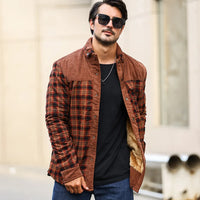 Men's Jackets Winter Windproof Warm Casual Bomber Coat Plaid Sherpa Lined Flannel Outdoor Classic Jacket Men US Size - Buy online at  Vibe In Cart.