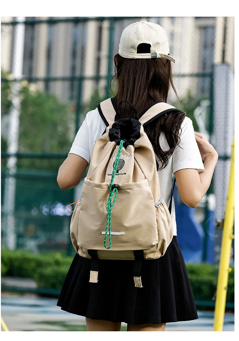 Lightweight Nylon Drawstring Racket Bag for Tennis and Badminton