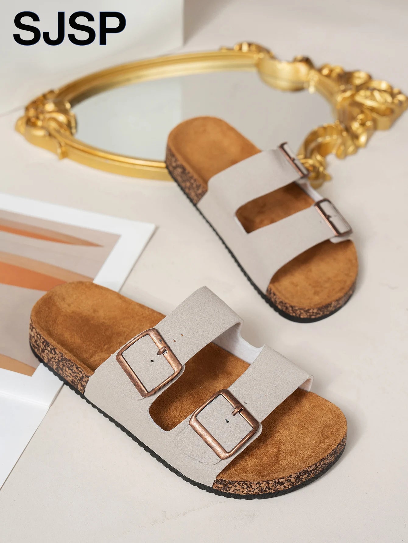 Women's Open-Toe Sandals for Outdoor Wear, New Casual and Fashionable Simple Backless Versatile Couple Style Comfortable Vacation Birkenstock-Style Flat Black Mule Sandals, Women's Elastic Band Slip-Ons, Lightweight Open-Toe - Buy online at  Vibe In Cart.