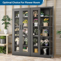 display storage cabinet with glass door, 67 inches curio cabinet with 4 adjustable shelves, hd tempered glass display case for h - Buy online at  Vibe In Cart.