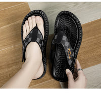 Men's Casual Flip-Flop Sandals with Microfiber Upper and PVC Outsole