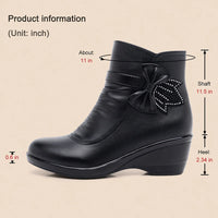 Fashion Winter Women Ankle Boots PU Leather Female Thick Plush Warm Snow Boots Mother Waterproof Non-slip Booties Luxury - Buy online at  Vibe In Cart.