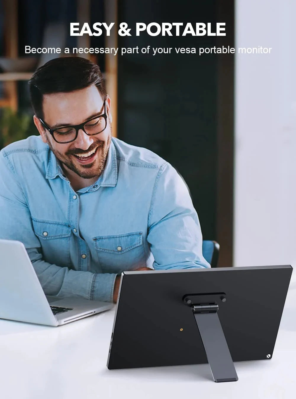 Adjustable Monitor Stand with VESA 75x75mm for 13-24 Inch Monitors