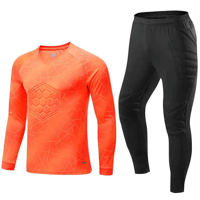 Unisex Polyester Soccer Goalkeeper Uniform with Long Sleeve Top and Pants