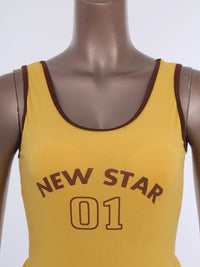 Sporty Style Girl Dress Children's Sleeveless Letter Print Sports Golf Tennis Workout Athletic Dress with Removable Chest Pads