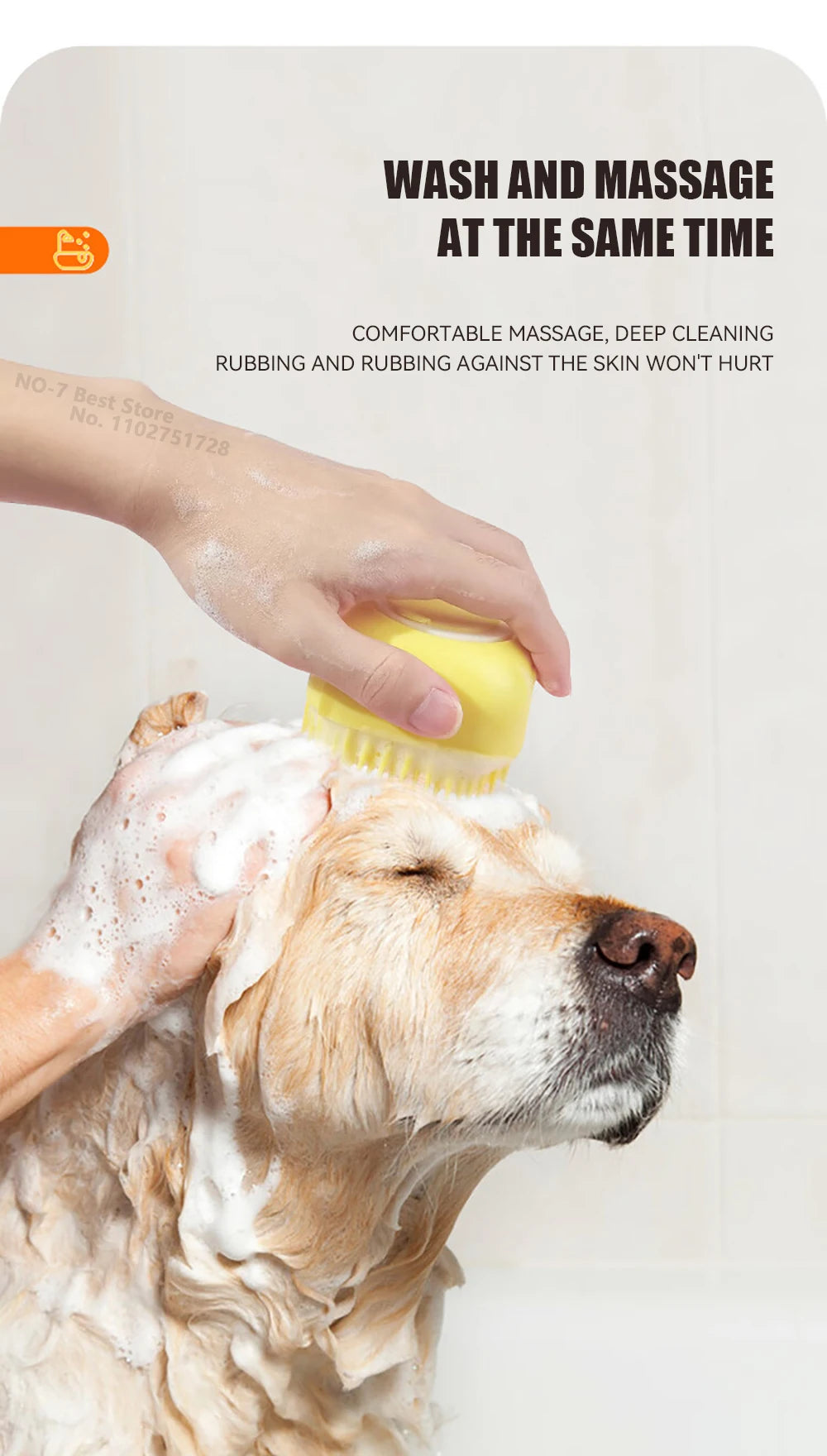 Dog Bath Brush Silicone Pet Shampoo Brush Soap Dog Scrubber Cat Massage Grooming Wash Comb Soft Rubber Puppy Clean Brush - Buy online at  Vibe In Cart.