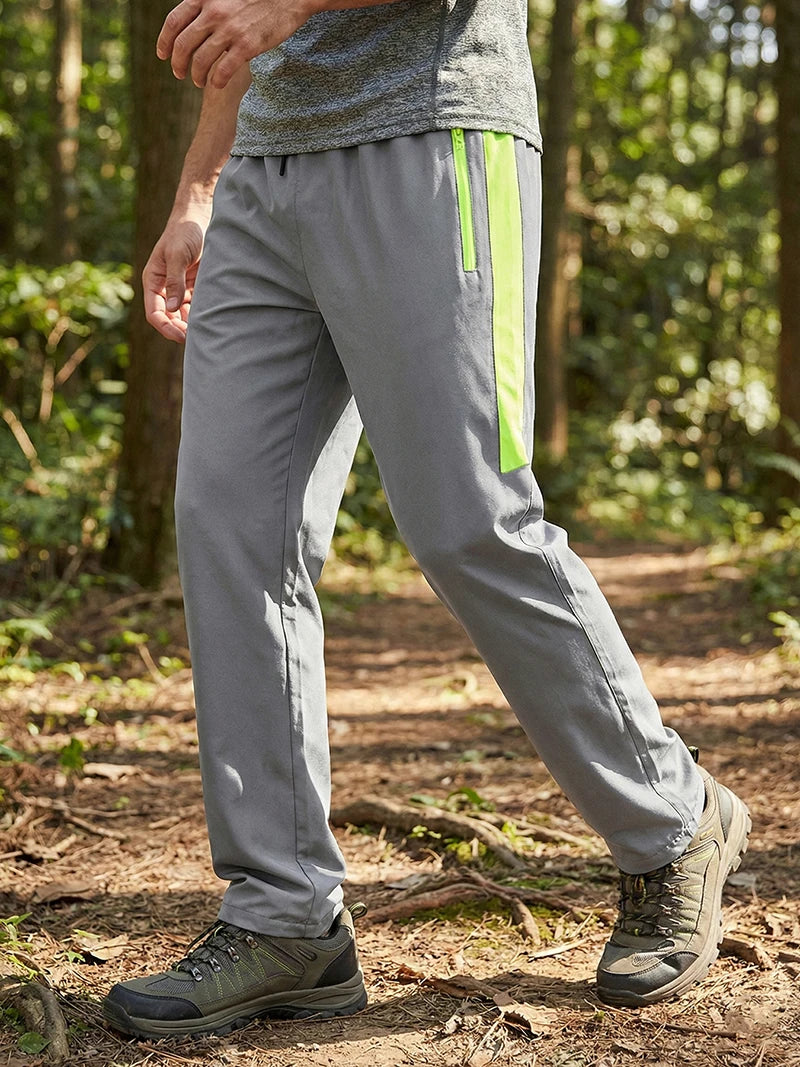Men's Colorblock Patchwork Sports Pants with Zipper Side Pockets Spring Fall Breathable Quick Dry Hiking Running Trousers - Buy online at  Vibe In Cart.