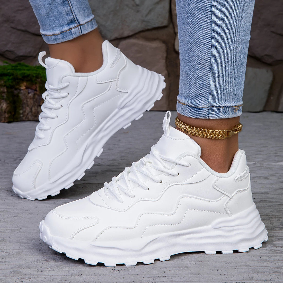 Fashion Woman Vulcanize Platform Casual Sneakers Women Flats Mesh Breathable Running Walking Shoes Chunky Sports Shoe - Buy online at  Vibe In Cart.