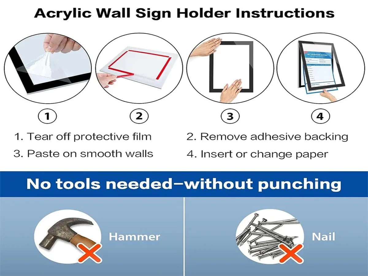 Magnetic Picture Frames Wall Kpop Photocard Holder Display Decor for Wall Window Office Advertise 5Pack A3/A4/A6/Square30x30cm - Buy online at  Vibe In Cart.