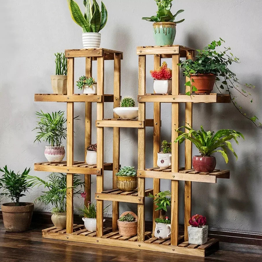 Wooden Plant Shelf Flower Pot Stand Indoor Outdoor Multi-Tier Plant Display Stand - Buy online at  Vibe In Cart.