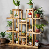 Wooden Plant Shelf Flower Pot Stand Indoor Outdoor Multi-Tier Plant Display Stand - Buy online at  Vibe In Cart.