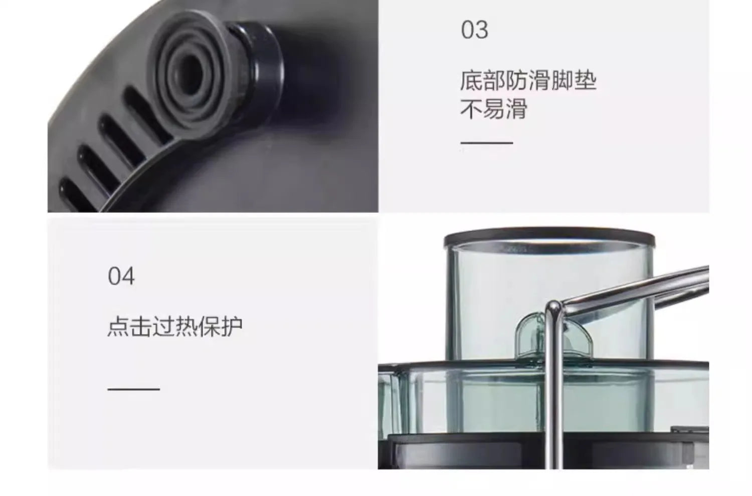 Stainless Steel Spiral Juicer with Automatic Pulp Ejection, 500-1000ml Capacity